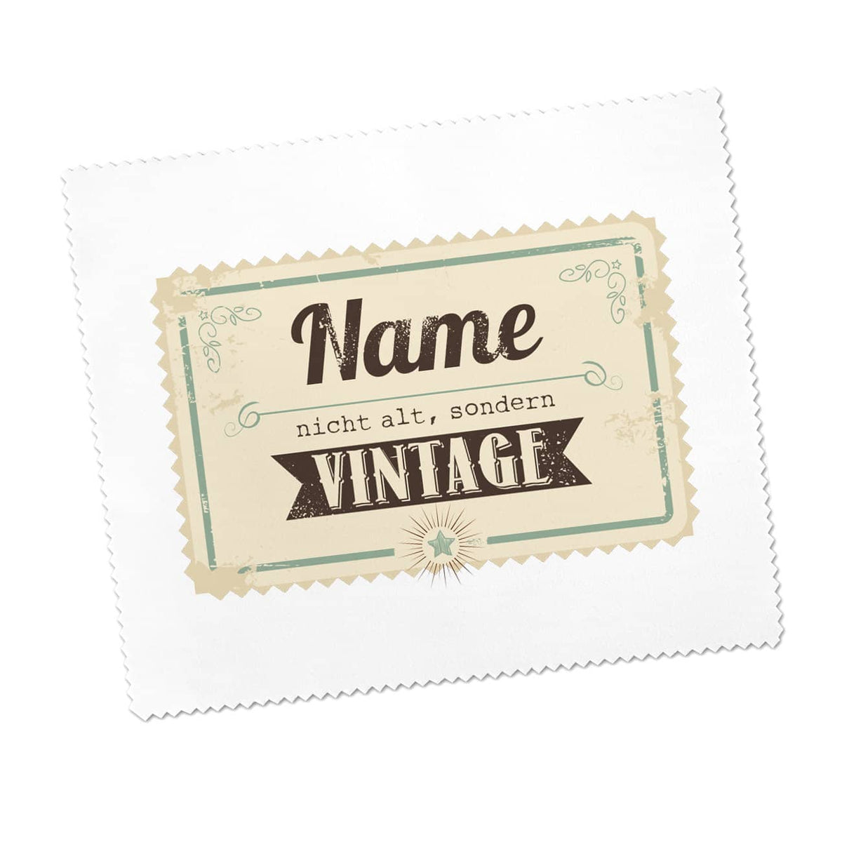 Brillenputztuch vintage zum Geburtstag mit Name