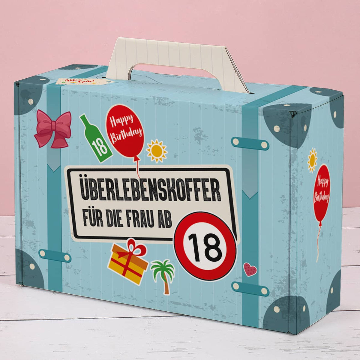 Bedruckter Pappkoffer