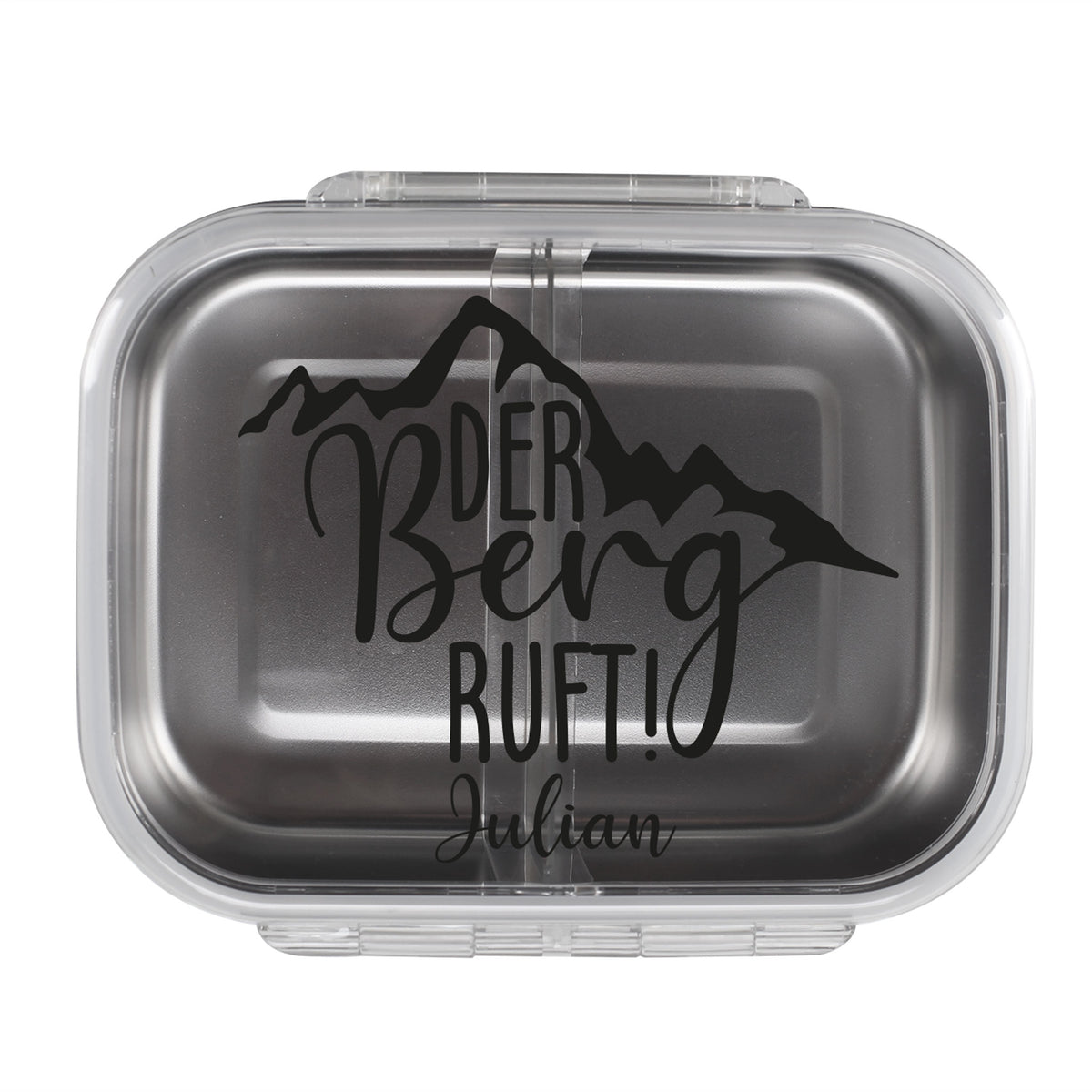 Personalisierte Edelstahl Brotdose für Wanderer – Der Berg ruft! Lunchbox