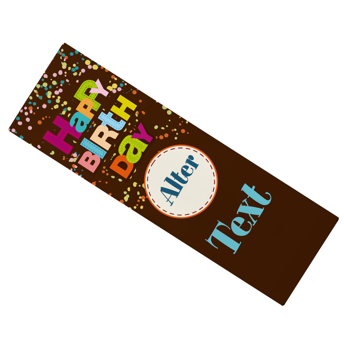 Happy Birthday Schokolade mit Alter und Text