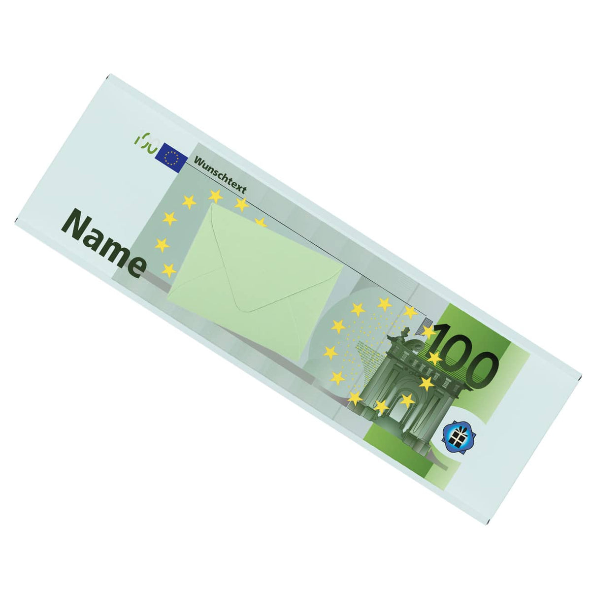 XL- Euro Schokolade mit Geldumschlag und persönlichem Text und Name