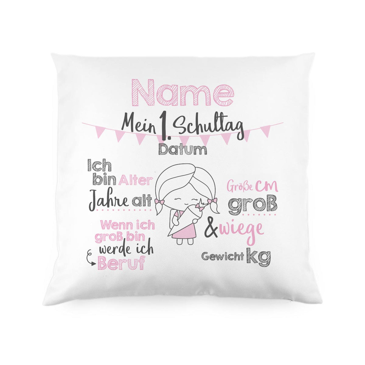 Kissen zur Einschulung für Mädchen