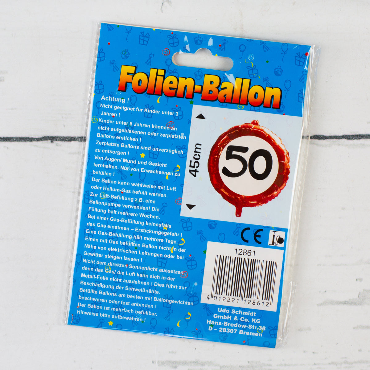 Folienballon Verkehrsschild 60 | Luftballon zum 60. Geburtstag