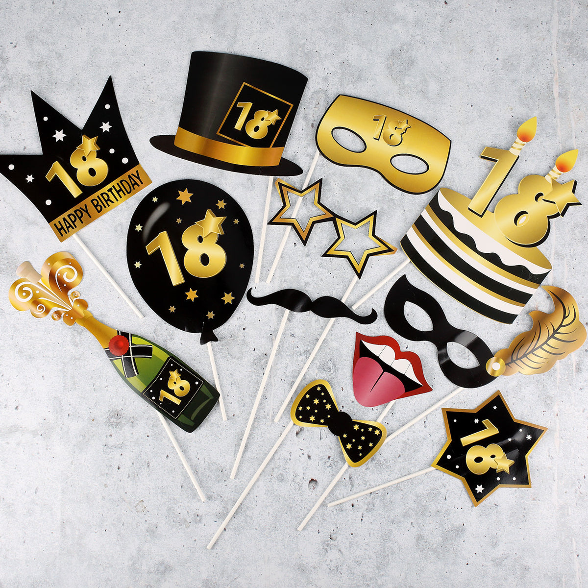 Foto Set Star - Accessoire zum 18. Geburtstag