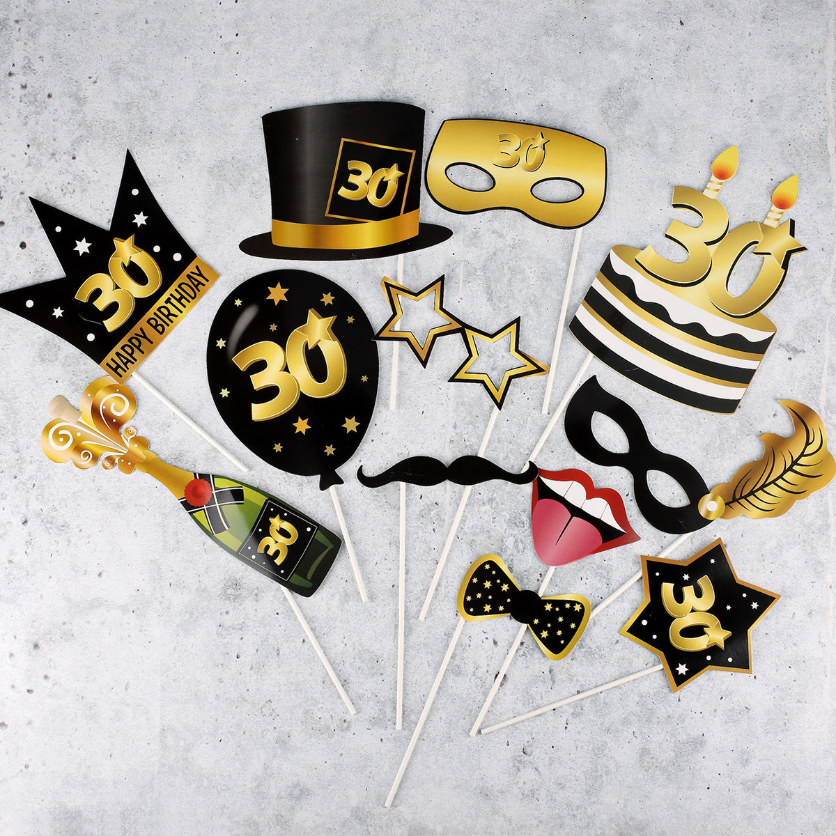 Foto Set Star - Accessoire zum 30. Gebrurtstag