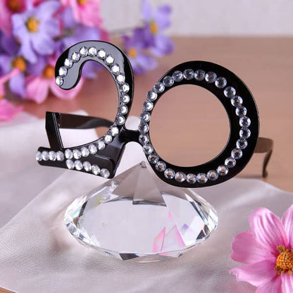 Brille mit Strass Steinchen zum 20. Geburtstag