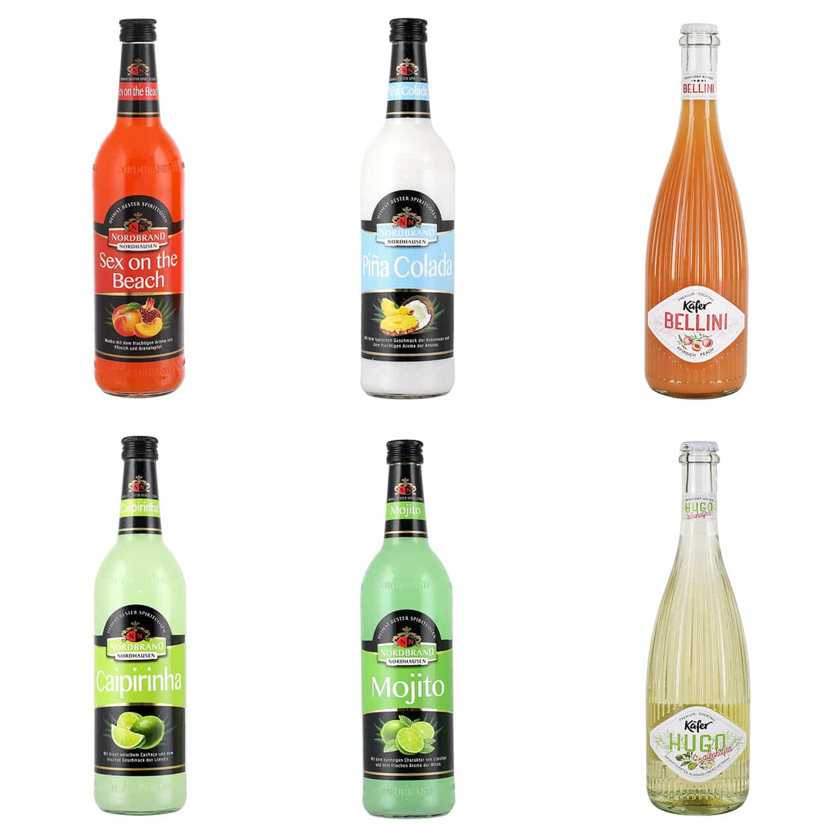 Verschiedene Alkoholflaschen nach Wunsch