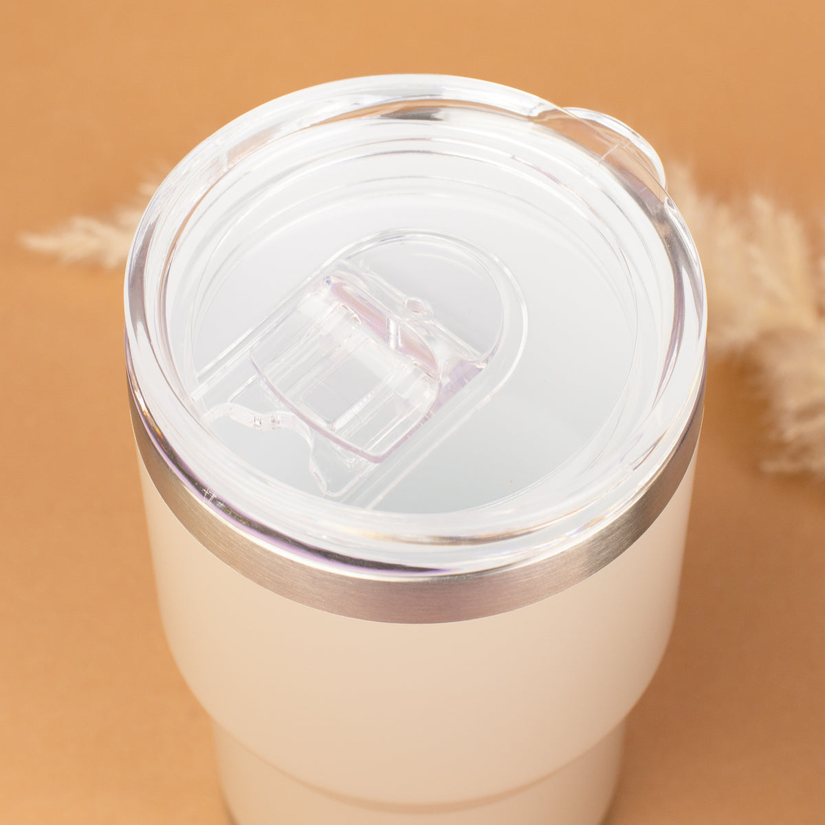 Thermobecher - Super Mama - mit Panda Motiv | Kaffeebecher Coffee to go 350ml für Muttertag in grau & beige