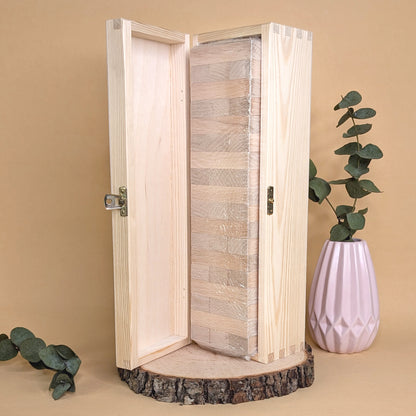 Wackelturm Gästebuch zur Hochzeit mit persönlicher Geschenkbox