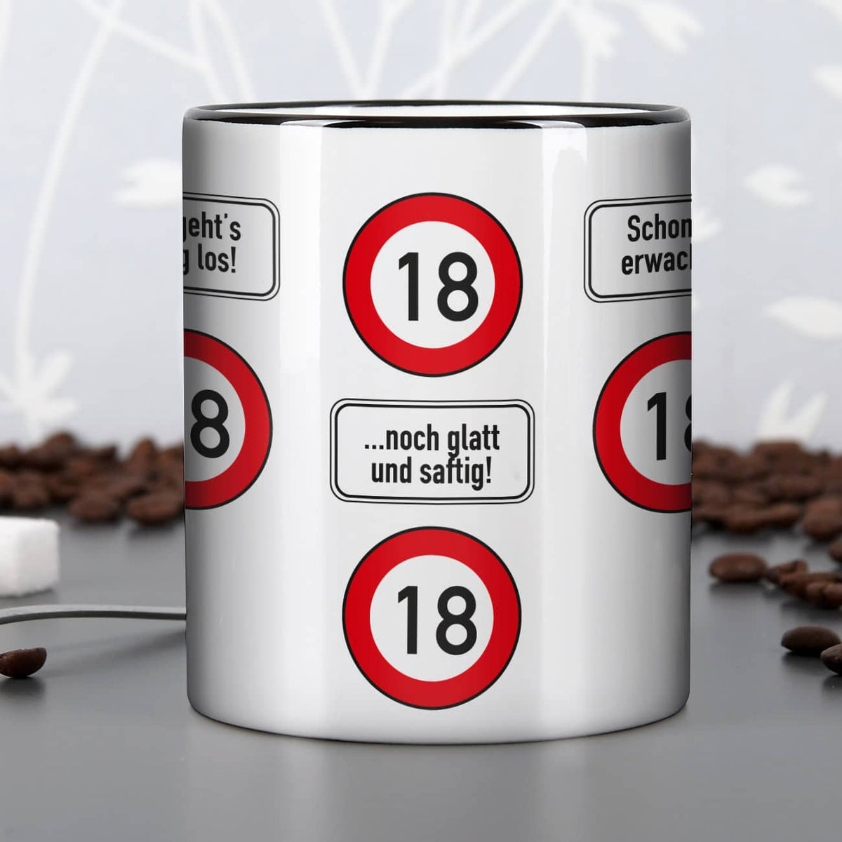 Tasse zum 18. Geburtstag mit Namen