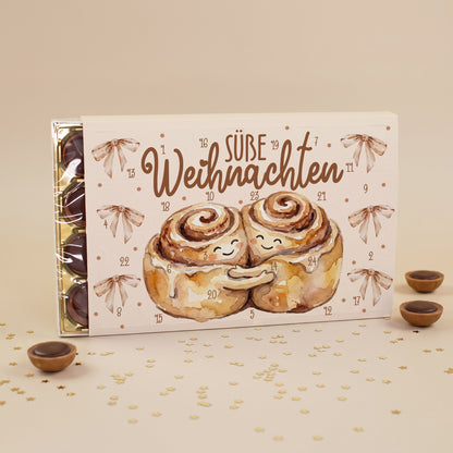 Toffifee Adventskalender „Süße Weihnachten“ mit zwei kuschelnden Zimtschnecken und 24 Türchen