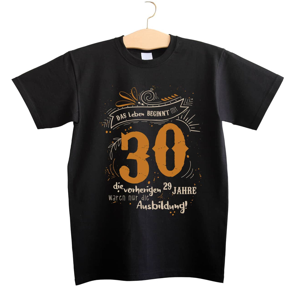 Schwarzes Shirt zum 30. Geburtstag