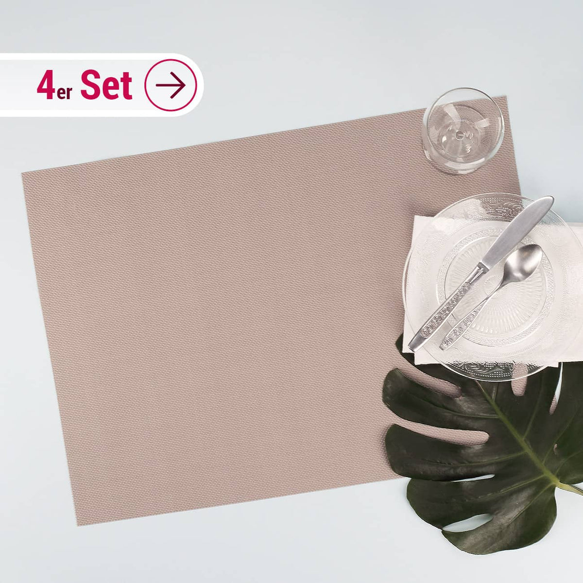 4 Platzdeckchen in beige