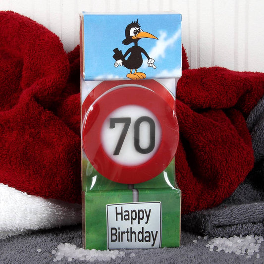 lustiges Geburtstagsgeschenk - Badset Verkehrszeichen zum 70. Geburtstag