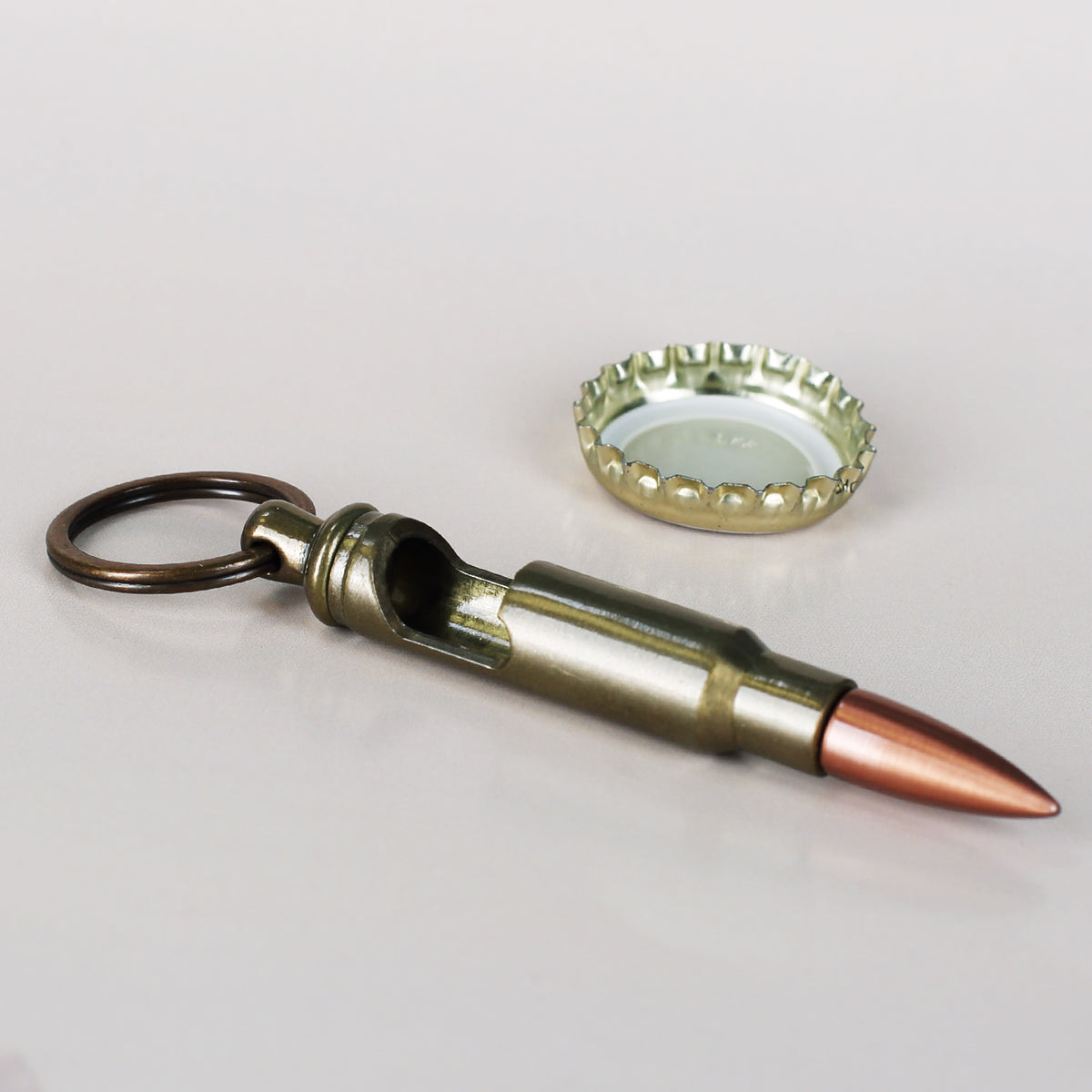Schlüsselanhänger mit Flaschenöffner Kaliber