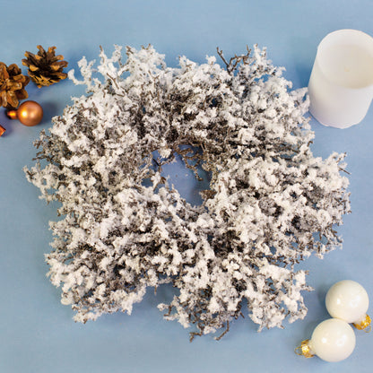 Winterlicher Adventskranz aus Schneezweigen in zwei Größen | Dekoration zu Weihnachten