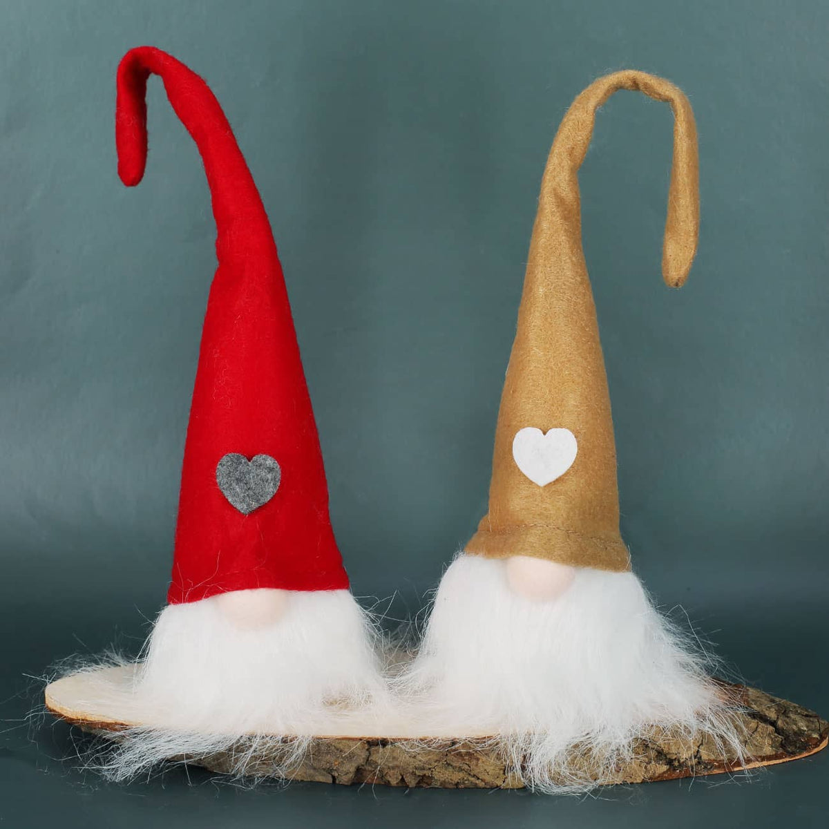 Weihnachtswichtel Deko mit Licht in Rot oder Beige