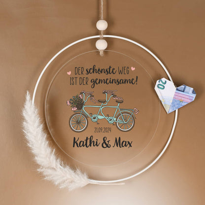 Der schönste Weg ist der gemeinsame! - Acrylschild als Hochzeitsgeschenk