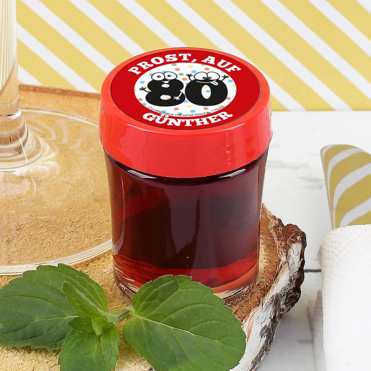 Persönlicher Schnaps zum 80. Geburtstag