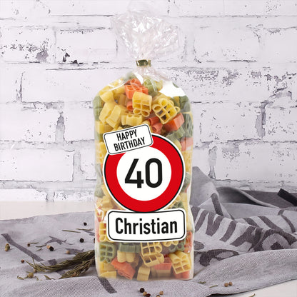 Geschenknudeln zum Geburtstag mit Name und Alter für Christian