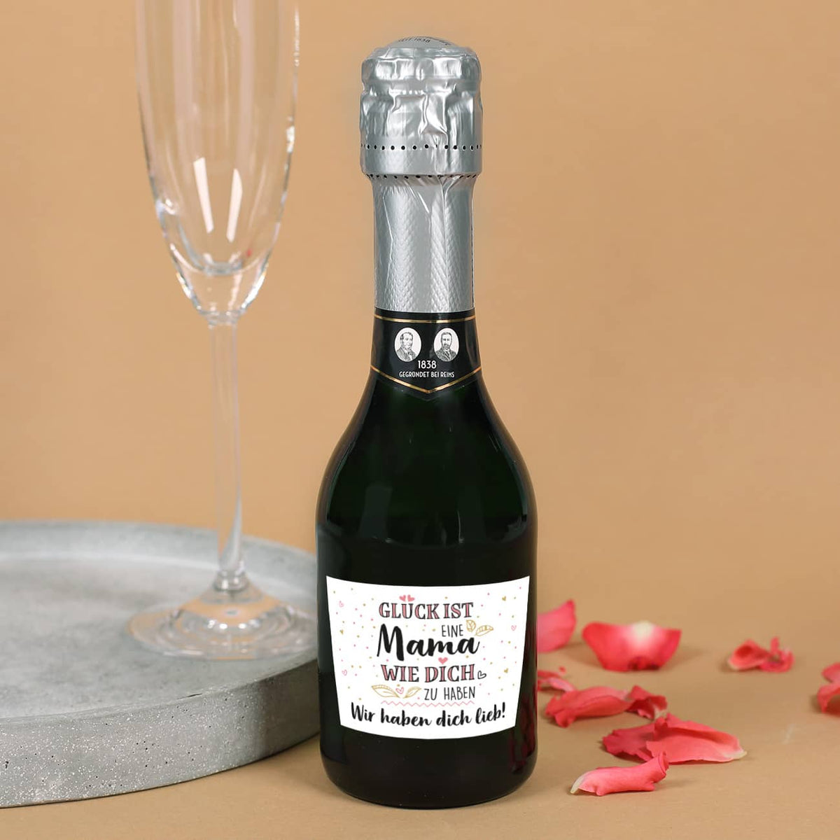 Glück ist, eine Mama wie dich zu haben - kleiner Sekt zum Muttertag
