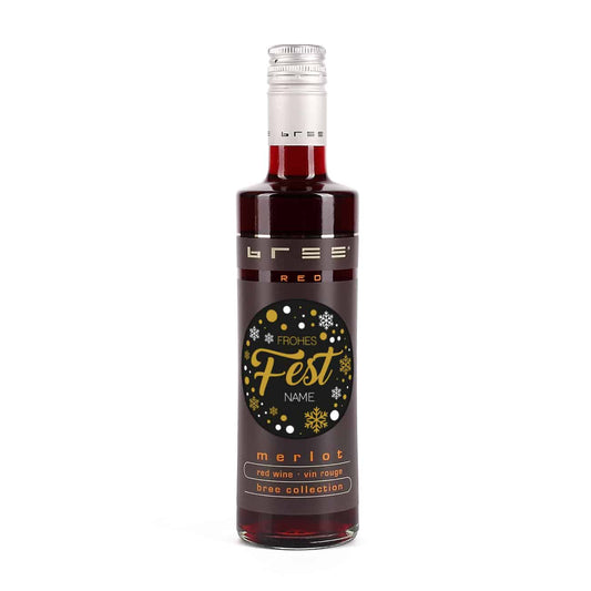 Frohes Fest - kleine BREE Weinflasche mit Name