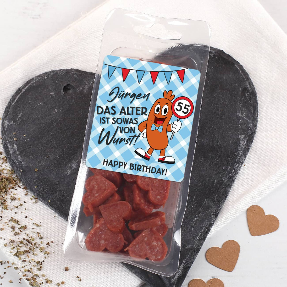 Herzhafter Snack zum Geburtstag in witziger Form
