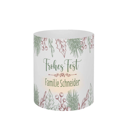 Kleine Lichthülle als Weihnachtsdekoration mit Personalisierung
