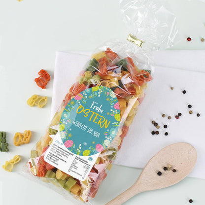 Hasennudeln in personalisierter Verpackung