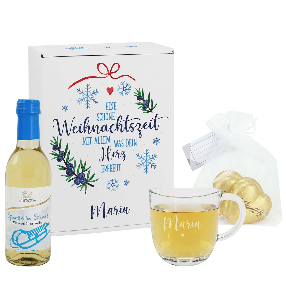 Glühwein Geschenkset zu Weihnachten personalisiert