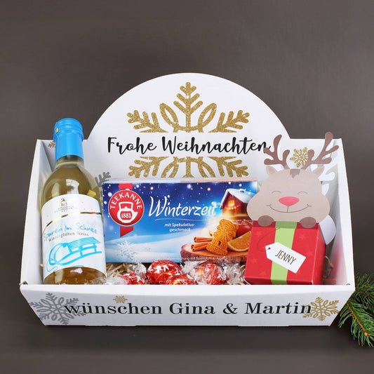 Geschenkset zu Weihnachten mit Glühwein, Tee und Schokolade