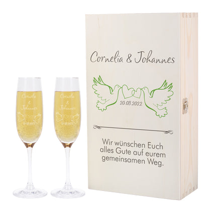 Sektgläser mit Ihrem Namen und passender Box