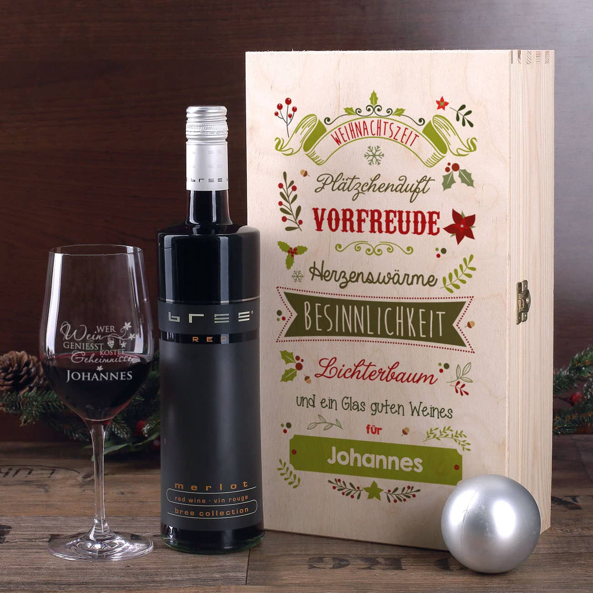 Weihnachtliches Wein-Geschenkset
