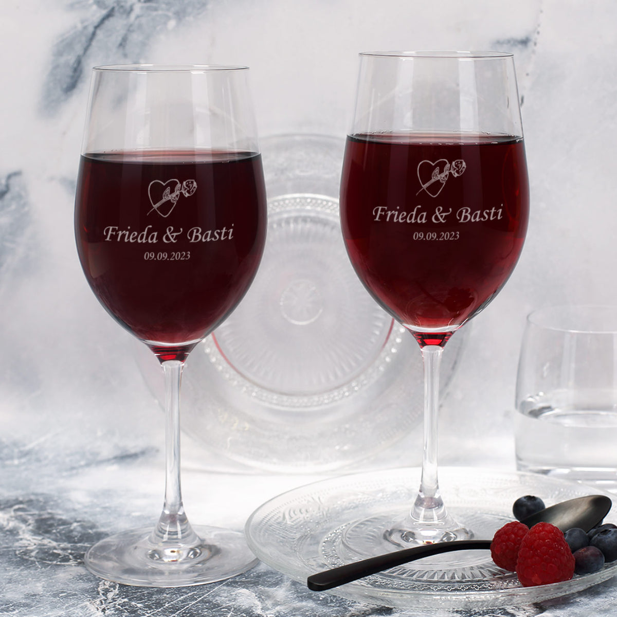 Wein-Set mit zwei Weingläsern, Weinbutler und Biorebe Wein | Geschenk Set zur Hochzeit