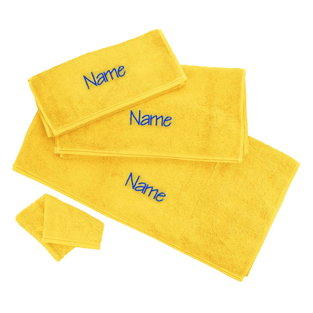 Handtuchset Löwenzahn, Name blau