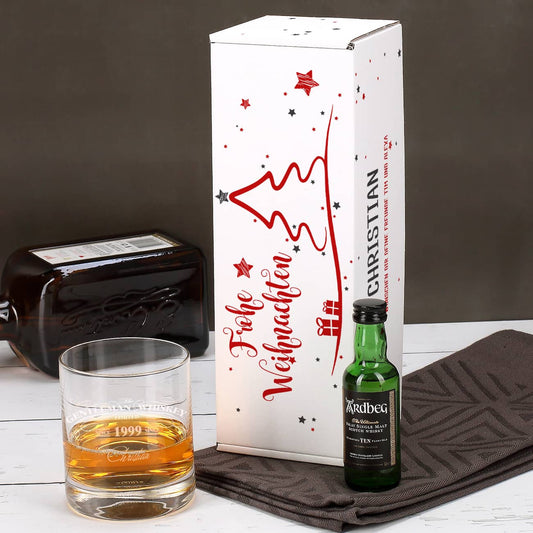 Ardbeg-Whisky im Set mit Whiskyglas in origeneller Verpackung