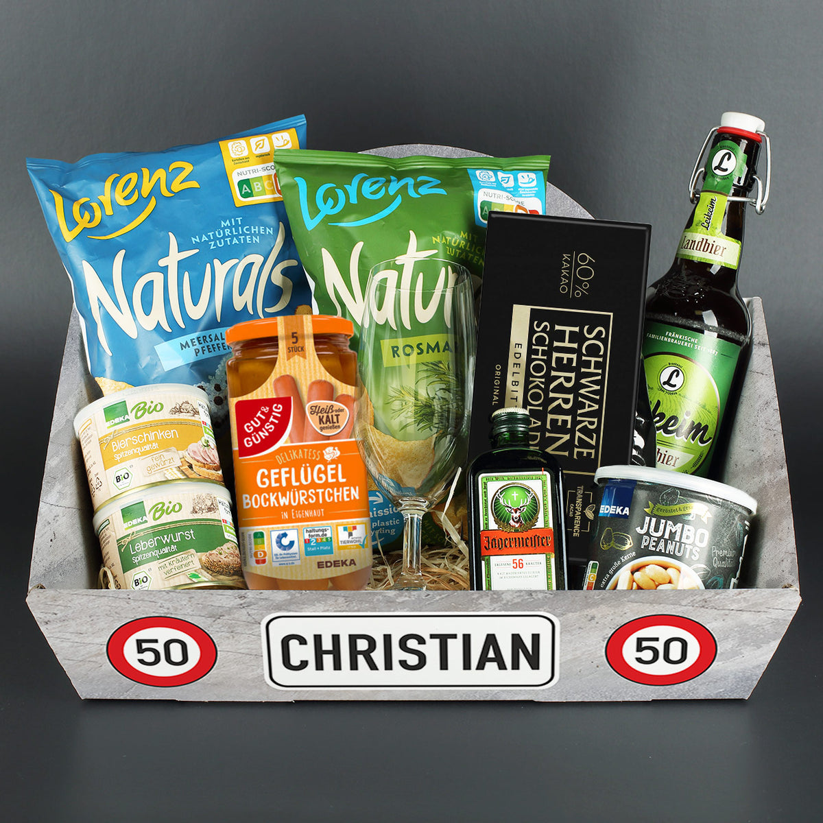 Gefüllter Geschenkkorb für Frauen zum Geburtstag