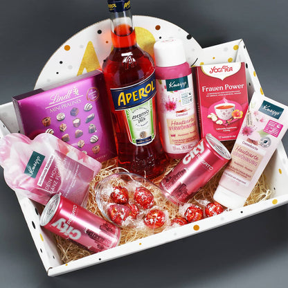 Gefüllter Geschenkkorb zum Geburtstag für Frauen