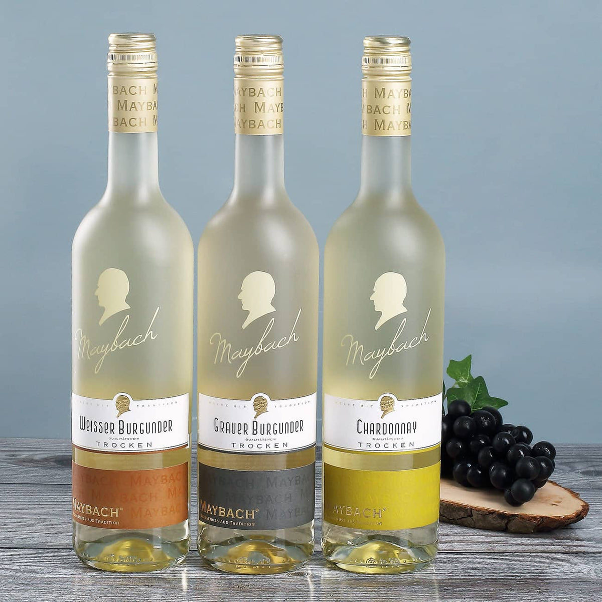 3 Sorten Weißwein zur Auswahl