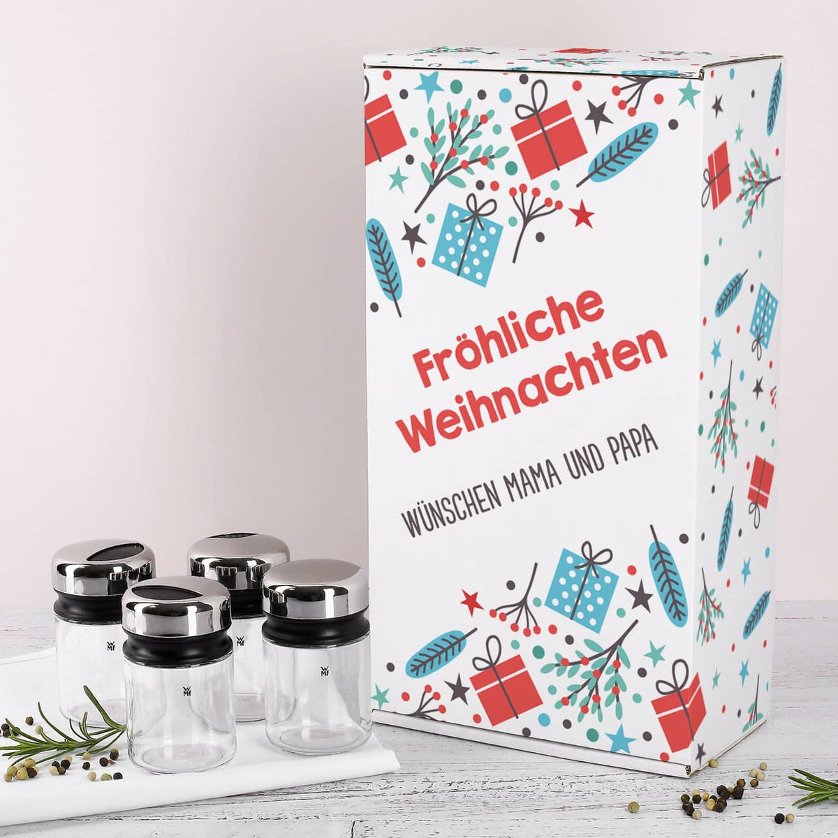 Gewürzstreuer von WMF mit weihnachtlicher Pappbox