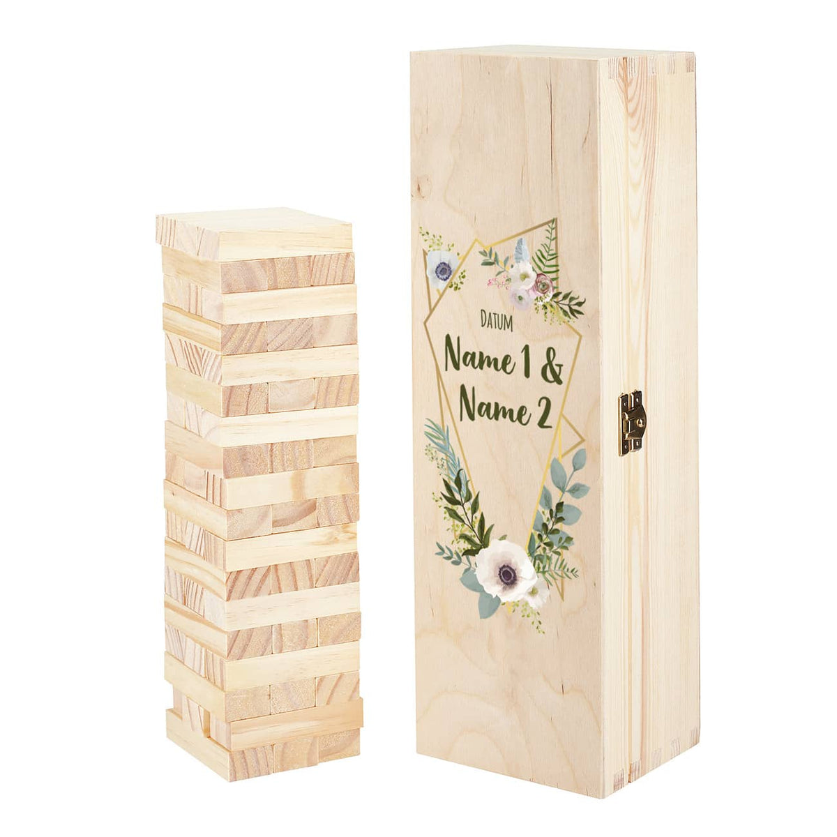 Box mit Ihren Angaben bedruckt