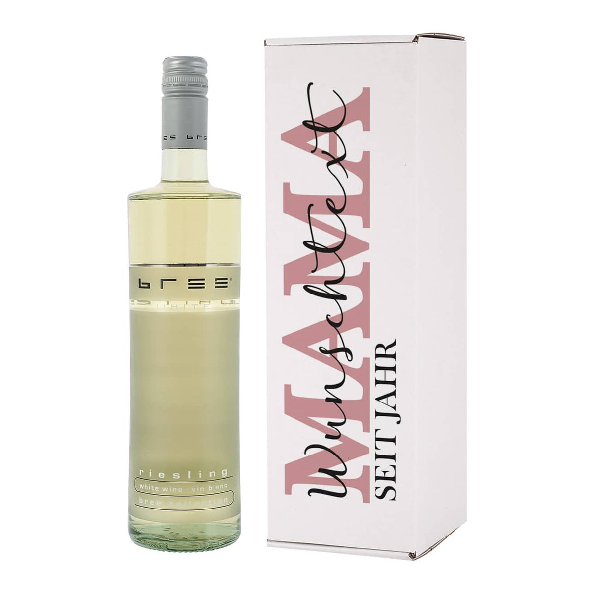 Weißwein mit Flaschenvwepackung zum Muttertag
