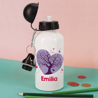 Trinkflasche mit Name und Schmetterlingsmotiv