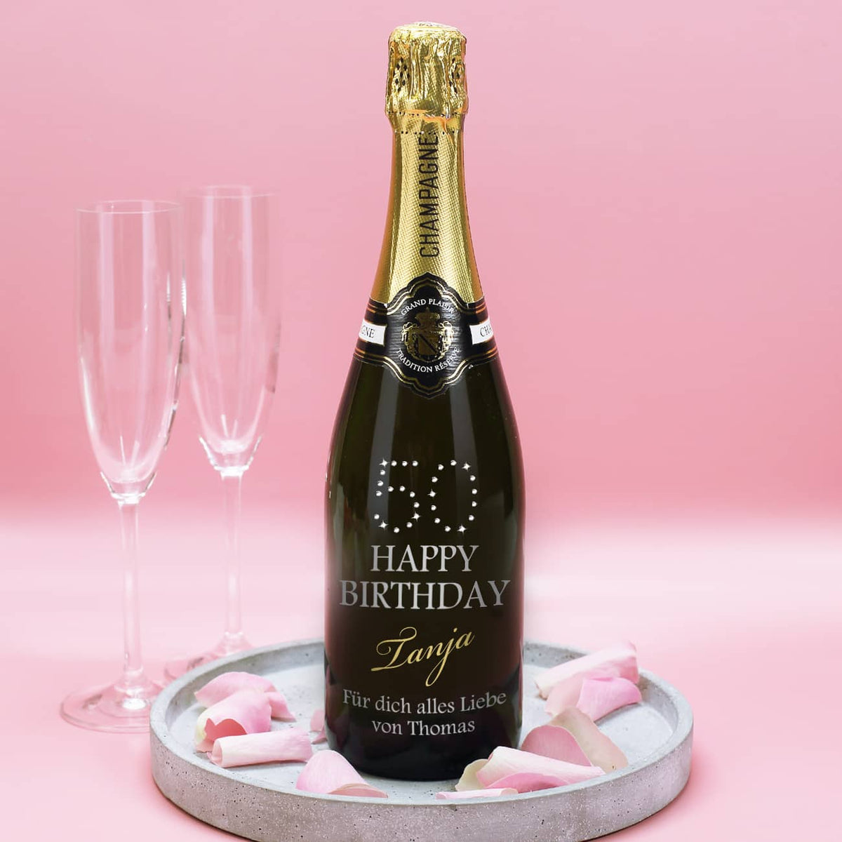 Champagner mit Gravur zum 50. Geburtstag