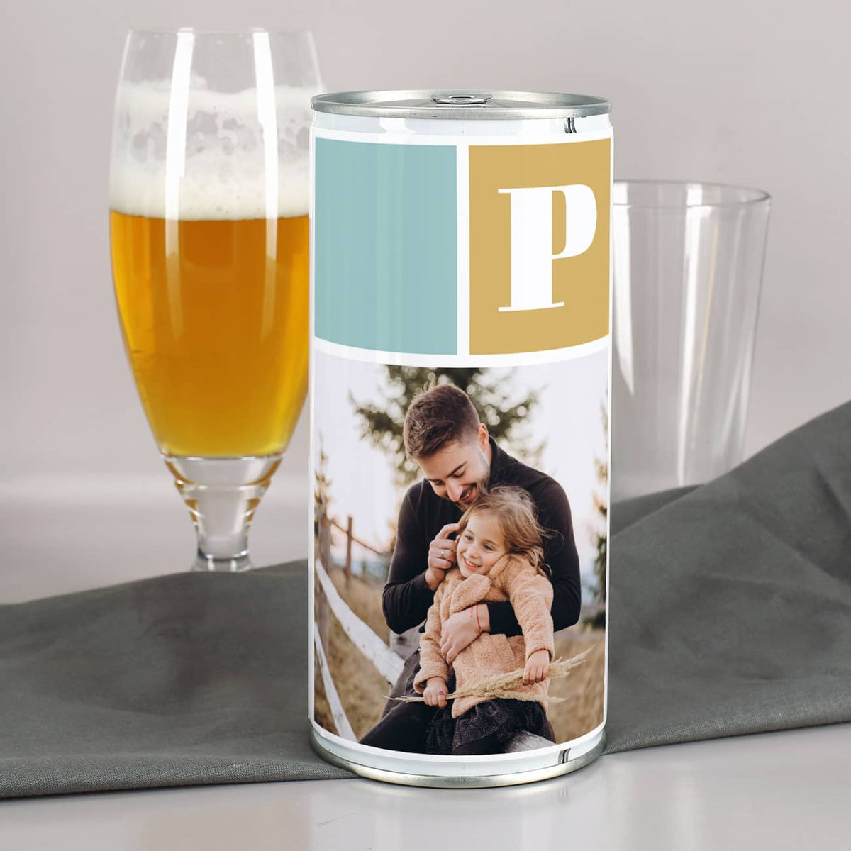 Papa Bierdose mit 3 Fotos bedruckt