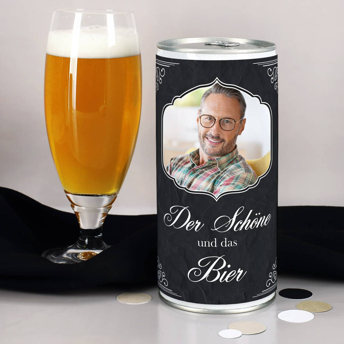 1 Liter Bierdose mit Foto personalisiert