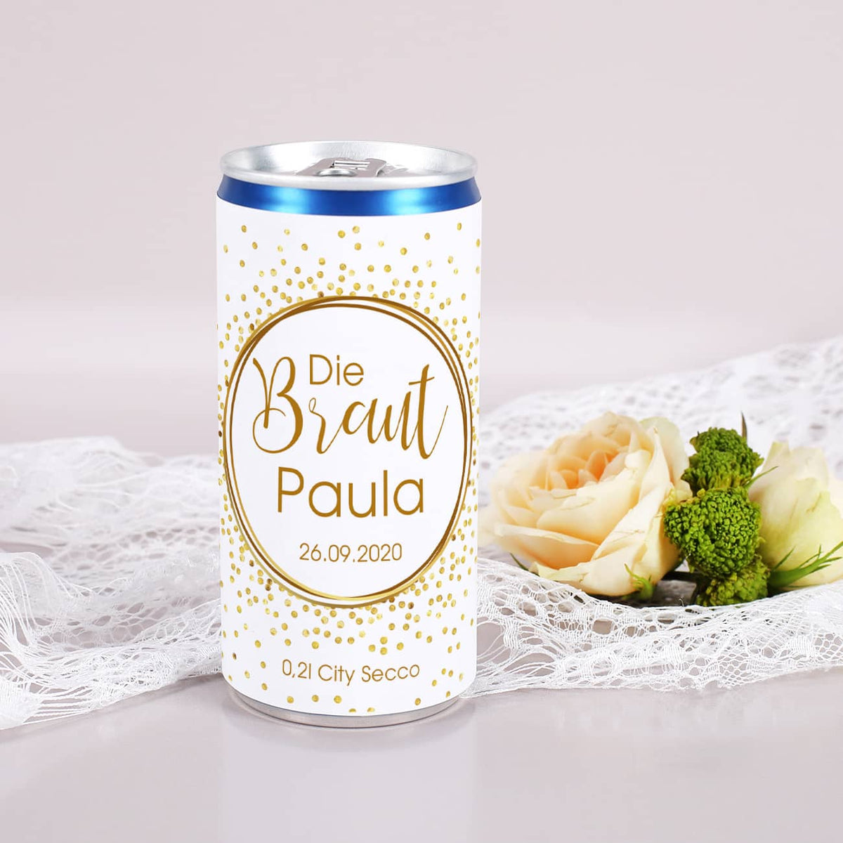 Variante Braut mit Name der Braut und Datum