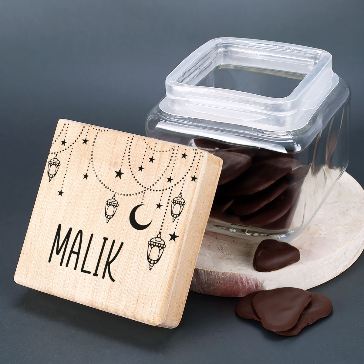 Keksdose / Vorratsglas „Orientalische Kette“ mit Wunschname für Ramadan & festliche Anlässe