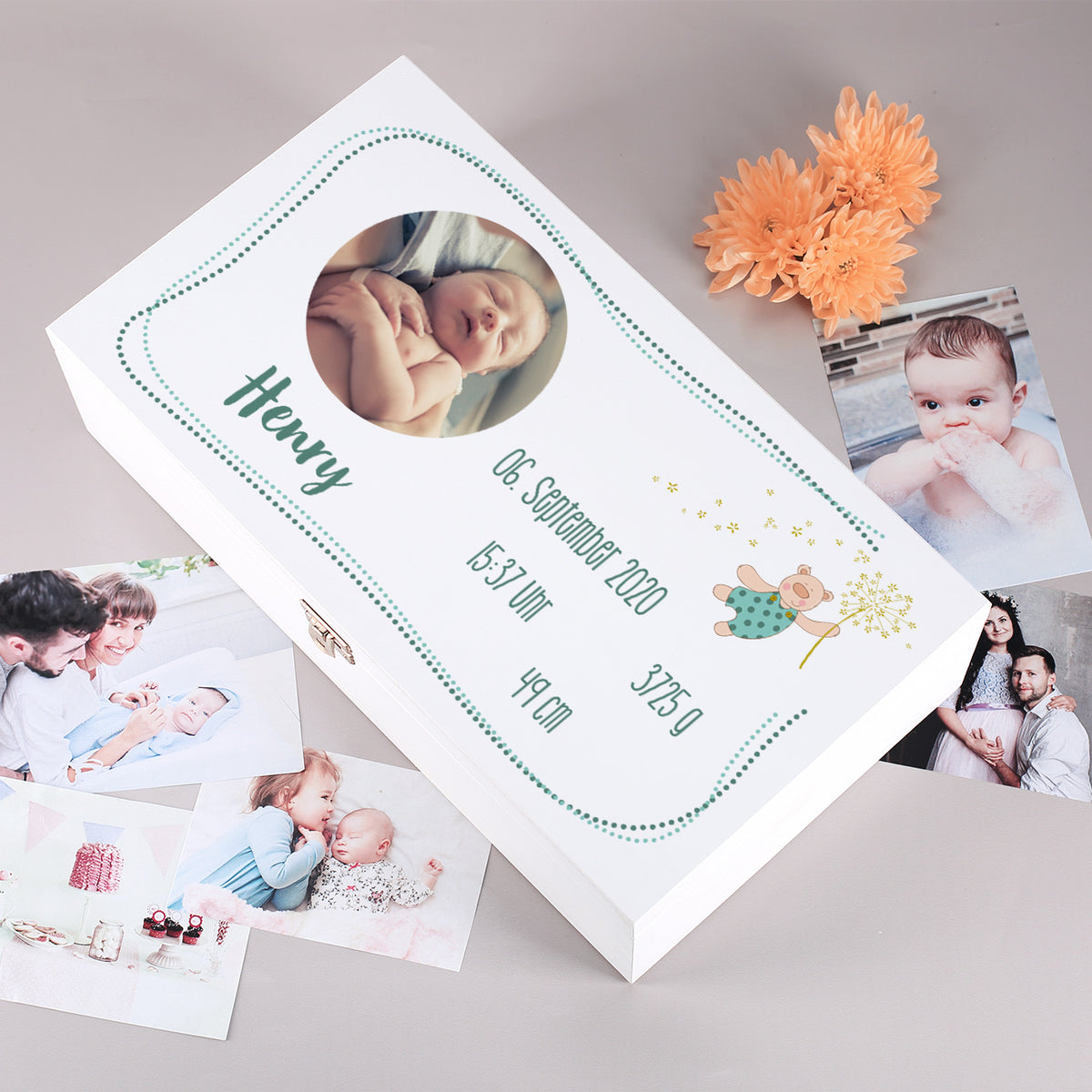 Erinnerungsbox mit Fotoaufdruck für Mädchen und Jungen