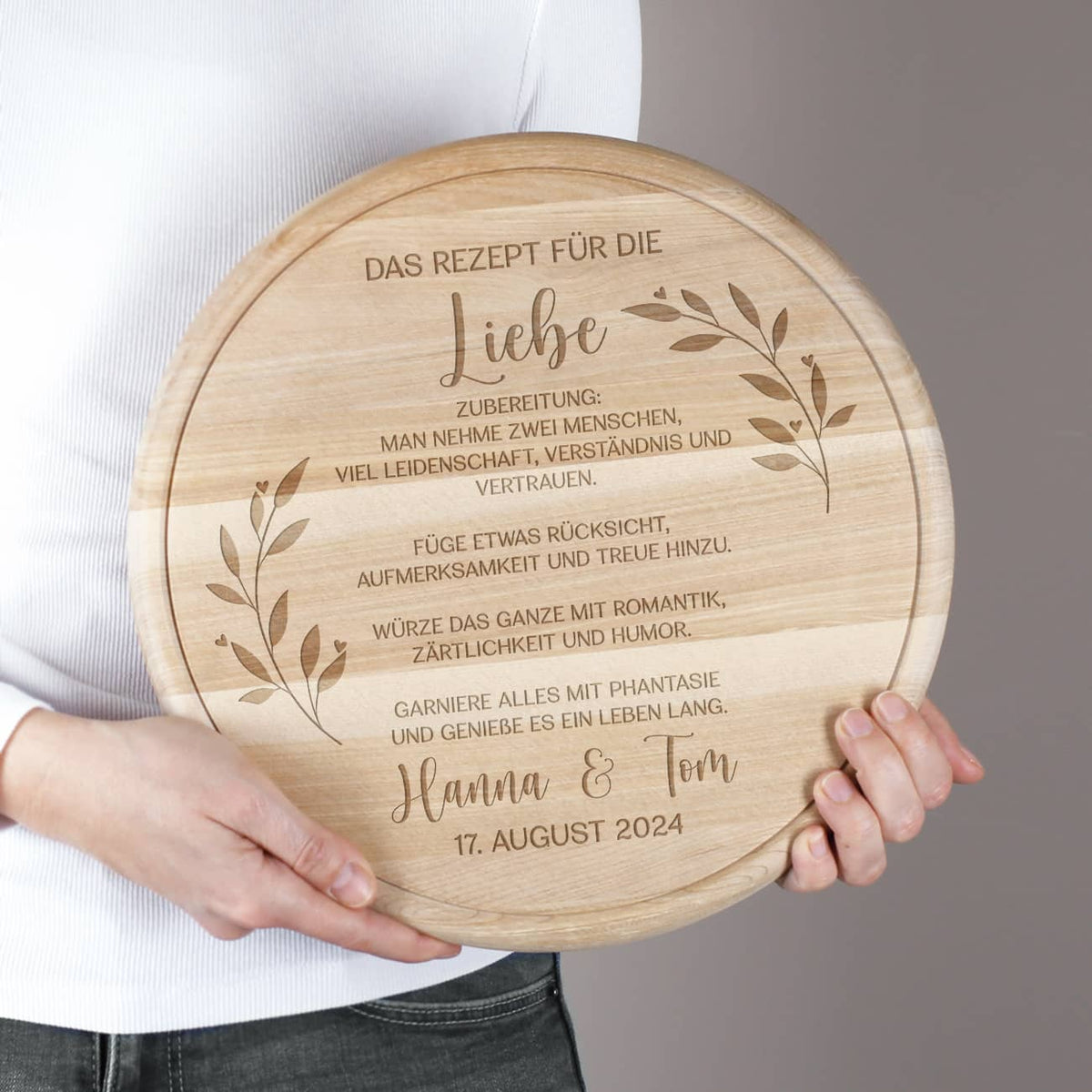Das Rezept für die Liebe - Holzbrettchen als Hochzeitsgeschenk